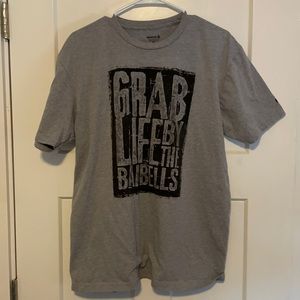 COPY - Reebok CrossFit T-Shirt Grey Black Grab Life By The BarBells XL